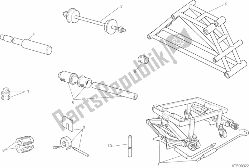 All parts for the Workshop Service Tools, Frame of the Ducati Monster 821 Thailand 2016 All parts for the Workshop Service Tools, Frame of the Ducati Monster 821 Thailand 2016